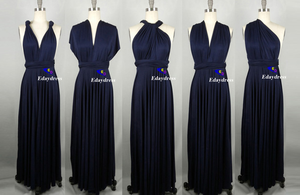 dark blue infinity dress