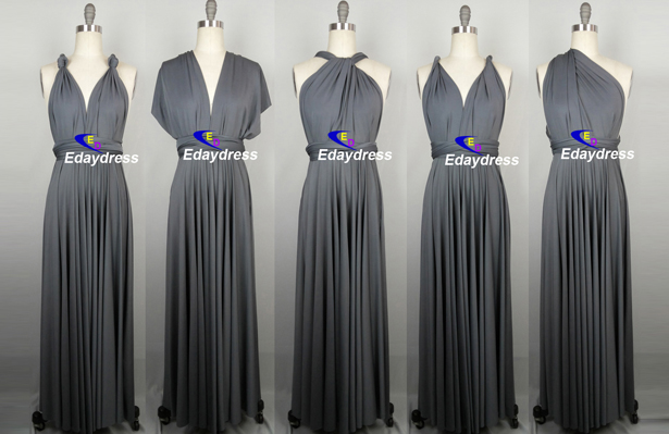 infinity dress silver gray