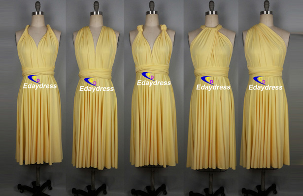 golden yellow infinity dress